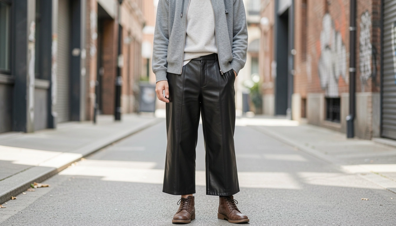 How to Make Leather Culottes Street Style
