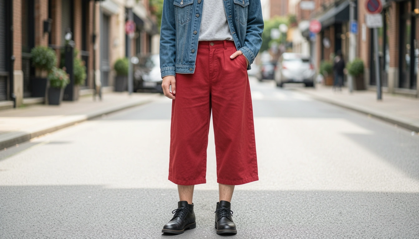 How to Make Red Culottes Outfit Street Style